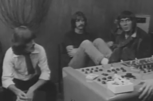 George, Ringo and Glyn at Savile Row, late January 1969